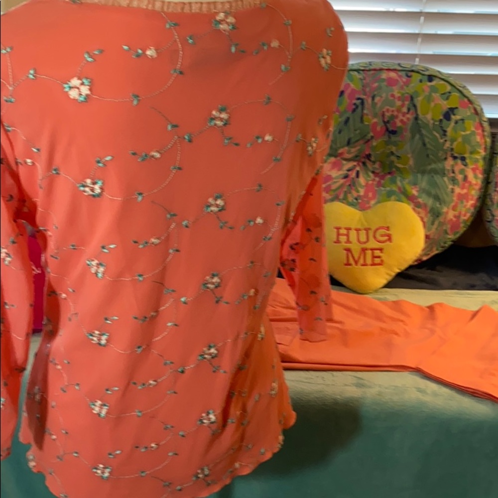 INC International Concepts peach top + free Capris - Picture 5 of 15